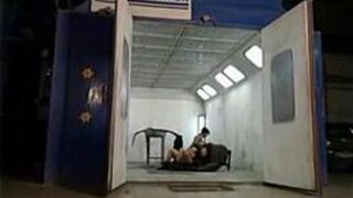 Service men fucking a lady at auto service center - porn video