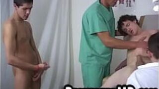 Sexy doctor stud is blowing this hot hunks cock - porn video