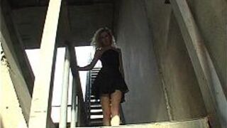 Russian blond at construction site - porn video