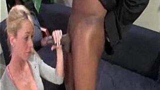 Young Blonde Sucks Giant Black Cock - porn video