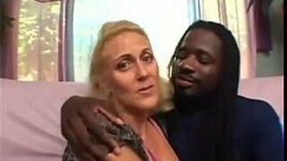 Horny granny does nasty things with black guy - porn video