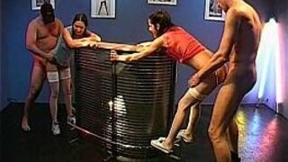 Chicks get cumshot shower - porn video